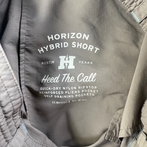 Howler Brothers Horizon Hybrid Shorts Mens 34 Brown Nylon Ripstop Fishing Hiking - Picture 7 of 12